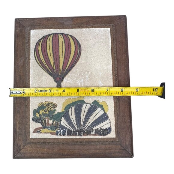 Vintage Hot Air Balloon Wall Art Albequerque Festival Souvenir Wooden Frame 9x11 - Picture 4 of 5